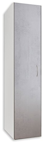 Unbekannt Drehtürenschrank MULTIRAUMKONZEPT - weiß-Betonoptik - 40x185x40 cm