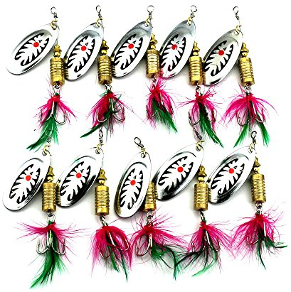 LENPABY 10 cucchiaini da pesca per trota kit da 7,5 cm/10 g