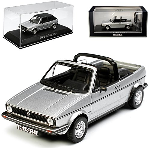 Norev Volkwagen Golf I Silber Cabrio mit abnehmbarem Dach 1979-1993 1/43 Modell Auto mit individiuellem Wunschkennzeichen
