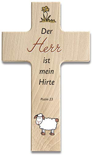 Christliche Geschenkideen Kinderkreuz Holzkreuz (Holzkreuz - Psalm 23)