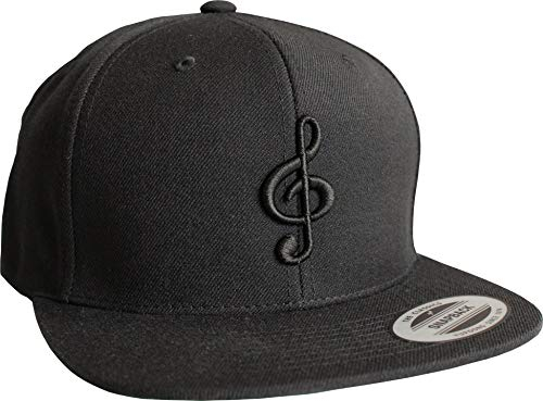 Cap Flexfit Snapback : Notenschlüssel - Kappe Herren & Damen (Schwarz)
