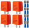 Gebildet 4Stücke Universal 12V 2Polig Blinkrelais, Auto Motorrad Elektronische LED Blinker Licht Relais, Relais mit Regler-Blinker Blinken, Geschwindigkeit Einstellbar (Orange)