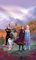 AG Design ELSA mit Freunden auf einem Bergplateau, Frozen 2, Disney, Vorhänge für Kinderzimmer, 1 Teil, Mehrfarbig, 140 x 245 cm