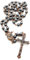 Nazareth Store unisex-adult Hematite Rosary Black Stone Beads Necklace with Jerusalem Holy Soil & Cross Antique Religious Rosaries Beads Collection, 18, Stone, No Gemstone