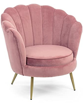KONTE.DESIGN Poltrona GILIOLA in tessuto effetto velluto Rosa Antik