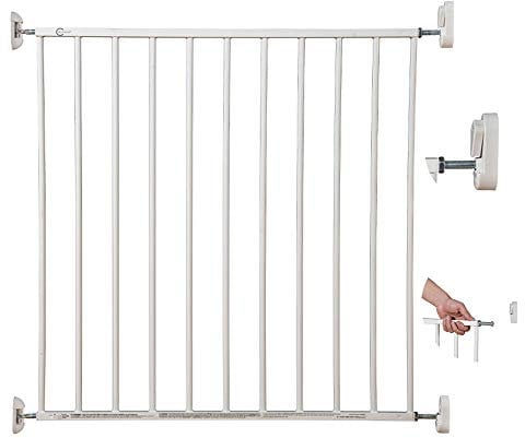 Callowesse Screw Fit Safety Gate for Babies & Pets – 76cm High, Fits Openings 76–81cm – No Trip Hazard, One-Handed Operation, Easy Installation-White