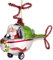 BRUBAKER Weihnachtsmann im Helikopter Grün - Handbemalte Weihnachtskugel aus Glas - Mundgeblasener Christbaumschmuck Figuren lustig Deko Anhänger Baumkugel - 11 cm