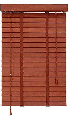 Jolan Persianas de madera para ventanas, semisombreado, roble oscuro, interior/exterior, persianas de madera real, fácil de instalar, 50 x 150 cm