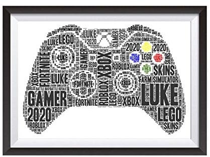 Personalised Xbox Controller Gamer Gaming Word Art Birthday Room Decor A4 PRINT ONLY - UNFRAMED Gift For Him For Her