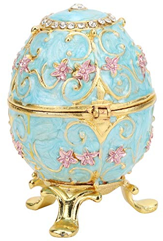 Fydun Emaillierte Vintage Faberge Egg Style handgemachte Schmuck Organizer Trinket Box Osterei für Home Decor Dekoration