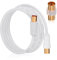 Reliagint Câble d'antenne TV 2 m,Câble coaxial TV en cuivre pur avec double blindage pour signal fort,Angle droit ou droit,Adaptateur femelle vers femelle inclus,Connecteurs d'antenne ignifuges