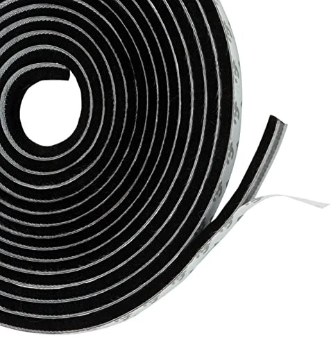 Tanness 5M Adhesive Brush Draught Excluder, Weather Strip | Draft Excluder for Windows, Draught Excluder for Doors, Window Insulation | Door Sealing Strip, Draft Excluder for Front Door(Black)