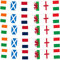 Six Nations Rugby-Wimpelkette, 18 hochwertige bedruckte Wimpel, 6 m lang, Flaggen von England, Schottland, Wales, Irland, Frankreich und Italien, ideal für Kneipen, Clubs und Gartendekorationen