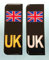 Gelz Domed Union Jack Black UK Vehicle Number Plate Stickers