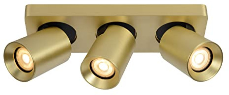 LUCIDE Nigel - Ceiling Spotlight - LED Dim to Warm - GU10-3x5W 2200K/3000K - Matt Gold/Brass