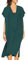 Bsubseach Women Short Sleeve Swimsuit Cover Up Sexy Deep V Neck Beach Long Dress Dark Green