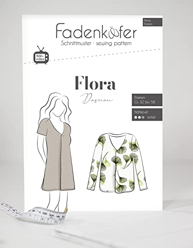 Schnittmuster und Nähanleitung - Bluse/Tunika Flora Damen 32 bis 58 weiß