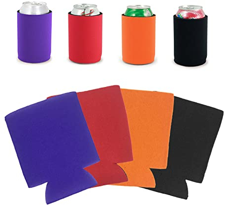 Enfriadores de Latas de Cerveza, Enfriadores de Latas de Cerveza Plegables, Fundas de Enfriador para Latas de Bebidas, para botella puede suministros de fiesta, 4 colores, 4 piezas