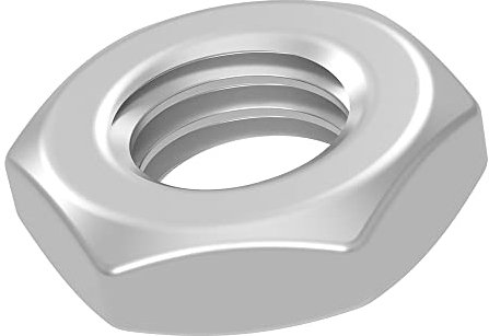 SECCARO Dadi esagonali M12, in acciaio inox V2A VA A2, piatti, DIN 439, bassi, forma B, 20 pezzi