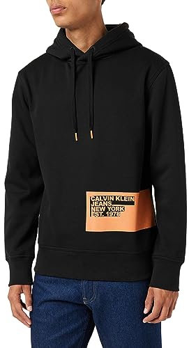 Calvin Klein Jeans Stencil Blocking Logo Hoodie J30J324102 Felpe con Cappuccio, Nero (CK Black), XXL Uomo