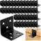 ASelected Lot de 40 Équerre d'assemblage Renforcée Noir Inox, 38x30x30mm Aicer Plaque Equerre Inox, Equerre Metal pour Fixation de Inox pour Fixation et Réparation Meubles - Noir