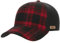 Stetson Shadow Plaid Cap - Baseballstil - Basecap mit Karomuster - Größenverstellbar - Schurwollmix - Unisex - Herbst/Winter schwarz-rot One Size