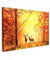 MuchoWow Toile Nature - Couleur à l'huile - Cerf - Animaux - Automne - Orange - Decoration murale - 120x80 cm - Tableaux de salon - Deco chambre - Peinture