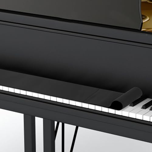 NQEUEPN 88 Key Piano Keyboard Cover, 49.6x7 Piano Keyboard Dust Cover 88 Key, Electronic Piano Keyboard Anti-Dust Cover Cloth for Upright Electric and Grand Pianos (Black)