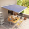 Homgoday Kassettenmarkise mit Motor Kassettenmarkise Einziehbare Balkonmarkise Sonnenmarkise Terrassenmarkise Wandmontage Sonnenschutz Markise für Terrasse Balkon Blau und Weiß 500x300 cm