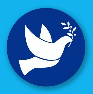 Friedenstaube Weiss auf blau Automagnet 10 cm