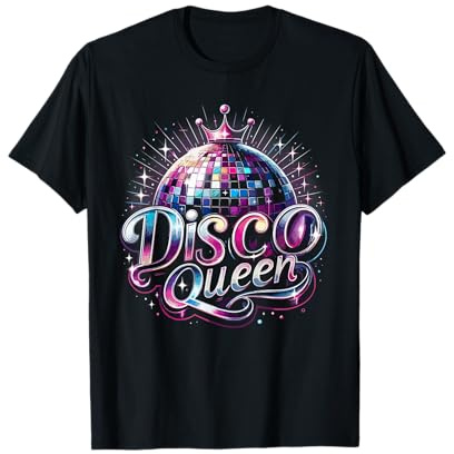 70er 80e Retro Diskothek Nachtleben Tanzclub Musik Disco Queen Disko Mädchen Königin der Tanzfläche Party Girl T-Shirt