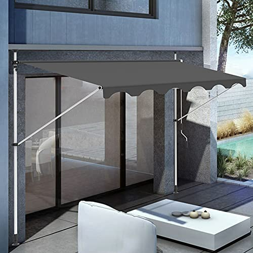 IBOWZ Markise Klemmmarkise Markise, Terrassen-Teleskop-Markise, Sonnenschutz für den Außenbereich mit manueller Kurbel, höhenverstellbar 79–118 Zoll, UV- und wasserbeständig, grün, 350 x 120 cm
