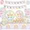 YEJIKJ Unicornios Vajilla Cumpleaños Infantil Kit, Feliz Cumpleaños Decoracion Cumpleaños Unicornio Incluye Globos Unicornio Platos y Vasos para Cumpleaños Baby Shower Fiesta