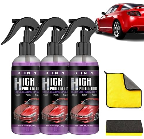 Turbo Shine Nexa, 3 in 1 Beschichtungsspray 100ml, 3 in 1 High Protection Spray, 3-in-1 Hoher Schutz Schnelles Auto-Beschichtung Spray (3Pcs)