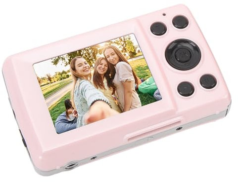 2.4 Inch Digital Camera, 16MP Compact Small Travel Camera, 16x Digital Zoom Digital Point and Shoot Camera, for Kids, Girls, Teens (Pink)