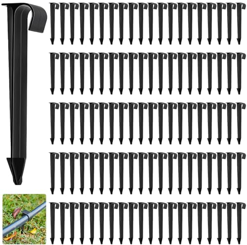 TTYSHIP® 100 Pezzi Picchetti per Tubo Irrigazione a Goccia, Picchetti Plastica Fissaggio Tubo Irrigazione 16 mm, Picchetti Sostegno Tubo Irrigazione per Tubo Antigoccia, Tubo da Giardino