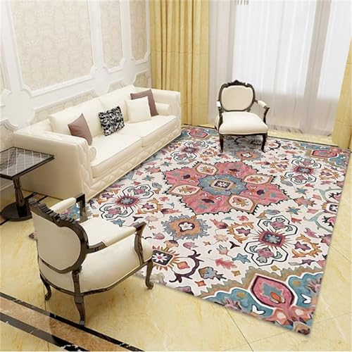 Xiaosua Teppich Waschbar Teppich Fliesen 40X60CM Aesthetic Teppich Rot
