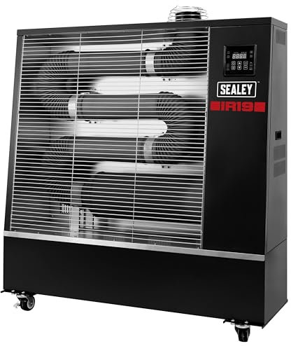 Sealey 19kW Industrial Infrared Diesel Heater - IR19, Black/Red