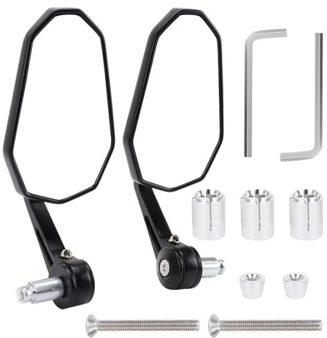 Universal-Motorrad-Spiegel-Set mit 22 mm Lenkerklemmen, Endspiegel, Motorrad-geeignete Abschleppspiegel für ATV, Roller, Cruiser, Fahrrad, Lenker, Abschleppsicherung