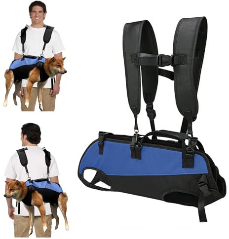 PETCUTE Zaino per Cani di Taglia Piccola/Grande,Regolabile Imbracatura per Cani di Taglia Grande con Maniglia,Supporto Imbracature per Cani Anziani Feriti Disabili,Adatto per Cani da 7.5 a 15 kg