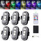 Hehuo Summer Led Lights for Car, Wireless Remote Control Strobe Light, Led Lights for Car Interior, Super Bright 8 Colors USB Charging Waterproof Anti-Collision Led Warning Lights (6Pcs)