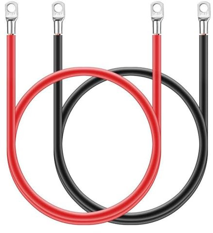 2 Cavi di Batteria, Cavi di Collegamento della Batteria in Rame Puro, Cavo di Inverter di Batteria Robusto per Cavo di Messa a Terra Batteria per Auto Solare Moto(16-8 cm)