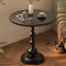 SAJMN Mesa Auxiliar Redonda de Martini, Mesa de Centro de Hierro Forjado, Mesa para Beber con Base ponderada, mesita de Noche Moderna, para Sala de Estar y Dormitorio con Espacios pequeños (Color: