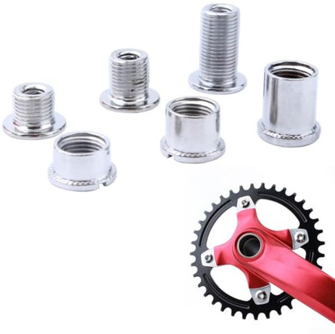 Tornillos para platos MTB 5 piezas de acero inoxidable para bicicleta de montaña (A)