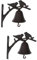 Housoutil Hand Door Bell 2 Pcs Doorbell Antique Shopkeepers Bell Clock Room Decor Bird Bell for Door Nest Door Bell Chime Chinese Bell Decorative Bells Vintage Hand Bells for Door Lock Iron Black