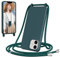 Woijrly Handyband für iPhone 11 Hülle mit Band,Weiche TPU Silikon Necklace Handyhülle mit Abnehmbar Kordel, Verstellbar, Stossfest Handy Schutzhülle für iPhone 11, Grün