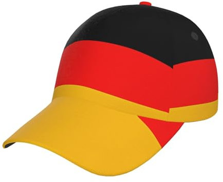 Baseballkappe mit Deutschland-Flagge, für Outdoor-Sport, geeignet für Freizeit, Baseball, Reisen und Alltag, lässige und stilvolle Cowboyhüte, Schwarz