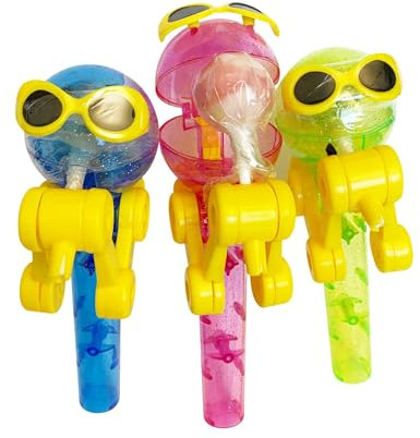 Snap Boy Pop Lutscher (3er Pack) – 10g wiederbefüllbare Robot-Lollis mit Fruchtgeschmack, cooles Süßigkeiten-Spielzeug für Kinder, ideal für Partys, Mitgebsel & Geburtstage