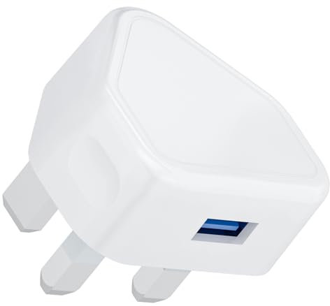 USB Plug UK 3 Pin Mains Charger,USB Wall Charger Plug Adaptor UK Compact Phone Charge Head Old 5V2.1AMP/10.5 W Charging for iPhone 11/11 Pro/10/Xs/XS Max/XR/X/8/7/6 Plus/5/5S/iPad,Samsung,MP3