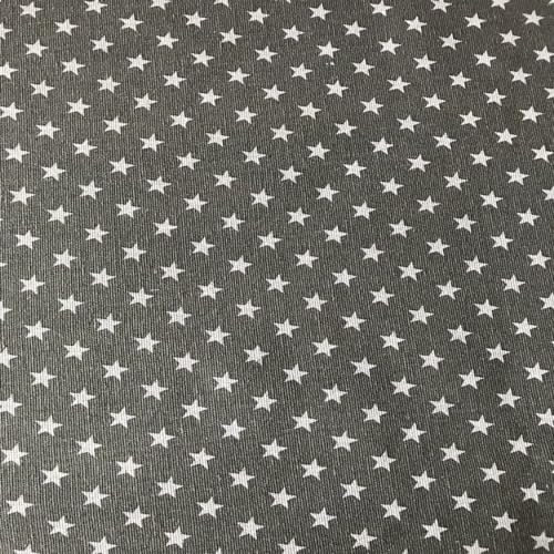 ONECHANCE Baumwollstoff Meterware 100 x 150cm Baumwoll Leinen Stoff Muster zum Nähen Baumwolle Dekostoff Nähstoff Color Sterne auf Grau Size 1 Meter